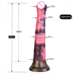 NNSX Mixed Color Horse Dildo with Suction Cup Big Animal Penis Liquid Silicone G Spot Masturbation Artificial Penis