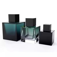 Botellas de Perfume Cuadradas de Lujo al por Mayor de 30ml 50ml 100ml, Botellas de Perfume Vacías de Vidrio con Atomizador, con Caja y Tapa Personalizada