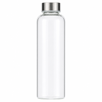 Bouteille d'eau classique portable en verre borosilicate de haute qualité 550 ml avec bouchon à vis, écologique, compatible lave-vaisselle et micro-ondes, pour le camping