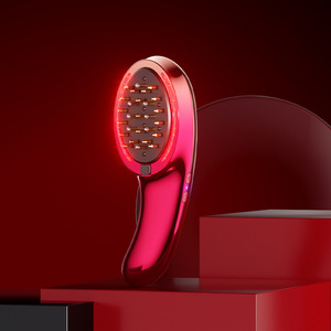 Ergonomic Portable Red Blue Light Therapy Vibration Electric <b>Head</b> <b>Massage</b> Comb Scalp Applicator Hair Growth Tonic Guide Brush - Product Image 5