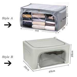 Asas <span class=keywords><strong>de</strong></span> transporte <span class=keywords><strong>de</strong></span> ventana transparente grande, organizador <span class=keywords><strong>de</strong></span> bolsas <span class=keywords><strong>de</strong></span> almacenamiento plegables para <span class=keywords><strong>ropa</strong></span>, mantas, armario y dormitorios - Product Image 5