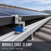 Support de fixation d'extrémité de panneau solaire photovoltaïque en aluminium pour rail de cadre de module, montage au sol