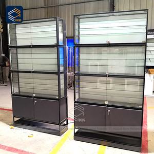 Vitrine de présentation en verre pour la vente au détail, cadre en métal, <span class=keywords><strong>porte</strong></span> <span class=keywords><strong>coulissante</strong></span> verrouillable, vitrine de rangement, base, équipement de vente au détail - Product Image 4