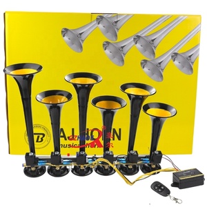Trompette à air <span class=keywords><strong>de</strong></span> haute qualité 24V / Compresseur <span class=keywords><strong>de</strong></span> <span class=keywords><strong>klaxon</strong></span> à air 24V, <span class=keywords><strong>klaxon</strong></span> musical pour <span class=keywords><strong>voiture</strong></span>, 6 tuyaux, 36 sons - Product Image 2
