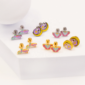 Latest Fashion Earring Trend 2022 Hypoallergenic 316 Stainless Steel Earrings Custom Cute Animal Baby Screw Stud Earrings 