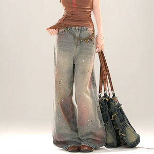 Fabrication de jambe large en denim lavé de haute qualité - Product Image 2