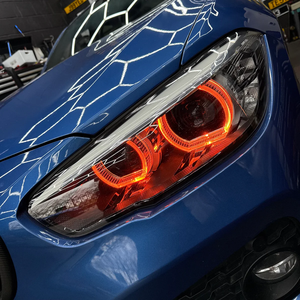 Moduli LED RGB DRL SJC Auto per <span class=keywords><strong>BMW</strong></span> Serie <span class=keywords><strong>1</strong></span> <span class=keywords><strong>F20</strong></span> <span class=keywords><strong>F21</strong></span> 2015-2019, Fari LED con Occhi d'Angelo RGB, Schede LED Multicolore - Product Image 2