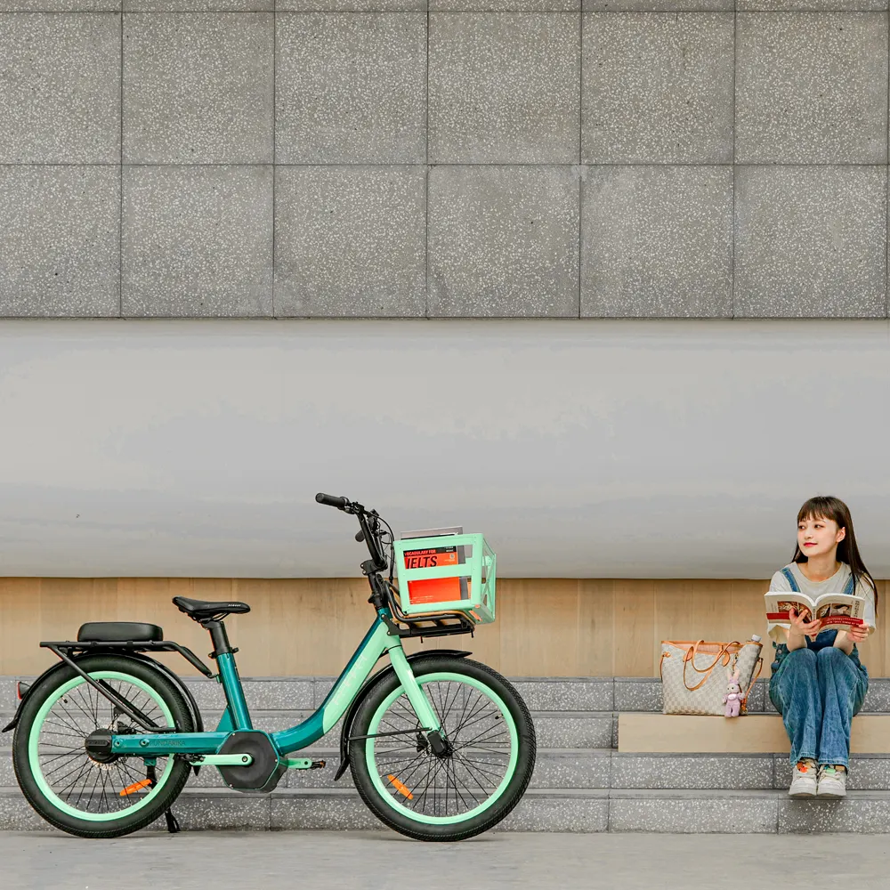 빈티지 전기 ebike 숨겨진 배터리 단일 속도 도시를 타고 자전거 통근 자전거