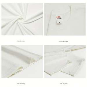 T-shirt vierge épais 250 g/m² en coton 100 % avec logo personnalisé DTG, épaules tombantes, style streetwear, pour hommes - Product Image 2