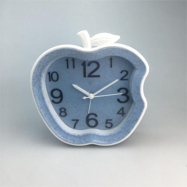 Apple Shape Desk Clock Large Font BB Bedside Clock Candy Color Dormitory Small Alarm Clock
