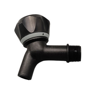 Grifo de Diafragma Negro DN15 para Lavabo, Inodoro, Plástico ABS, Grifos y Llaves para Obras de Construcción - Product Image 1