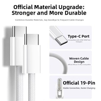 Câble USB-C vers C tressé en nylon coloré avec charge rapide 3A PD 60W et conducteur en cuivre pur pour iPhone 15