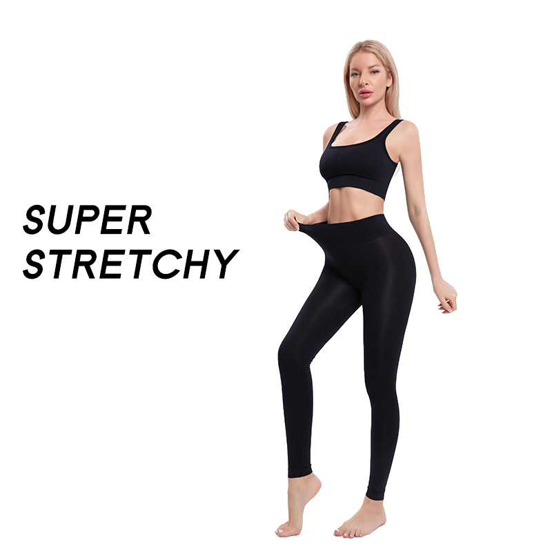 Custom Logo Women's High Waist Butt Lift Gym Yoga Leggings Breathable Fitness Pants Elastic Waist Plus Size Option Solid Pattern