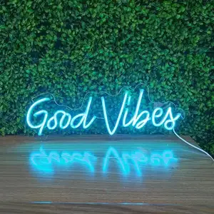 Drop Shipping 2023 Popular Good Vibes Only Custom Neon Light Signs For Wedding Bar Party Decoration