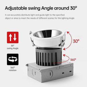 Modern Home Office Hotel Mall Indoor High Lumen Anti-Glare 20W COB LED Aluminum Recessed <b>Spotlight</b> 1400LM - Product Image 5