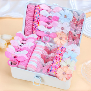 Hot Selling Pink Bowknot Flower Butterfly Hair Accessories Combinations <b>Sweet</b> Series Girl's Hair Accessories Fashionable Jewelry - Product Image 1