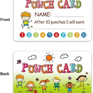 Sistema de tarjetas perforadas para recompensar el comportamiento de los niños, incentivo para el aula o el hogar, de plástico desechable - Product Image 3