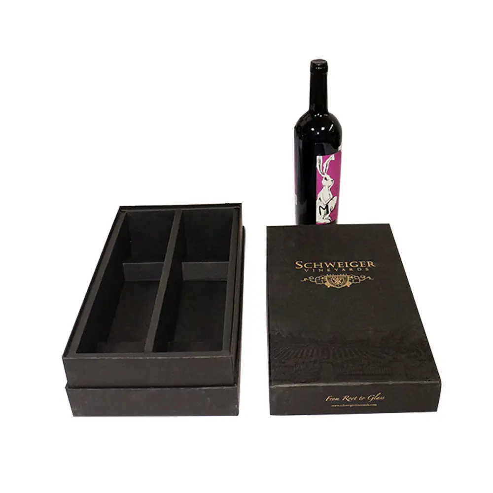 Kemasan Anggur Kardus Kertas Bergelombang 2 Kotak Pembawa Botol Anggur