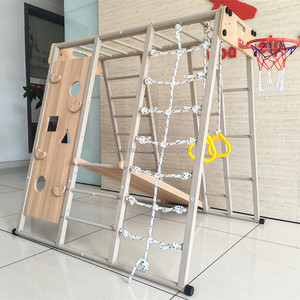 <span class=keywords><strong>2025</strong></span> mới 9-in-1 trong nhà sân chơi trẻ em đu leo thang Dây Cầu rừng phòng tập thể dục cho trẻ em - Product Image 5