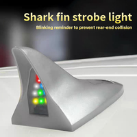 Antenne de voiture LED étanche en forme d'aileron de requin clignotante, 8 LED, décoration de toit avec recharge solaire
