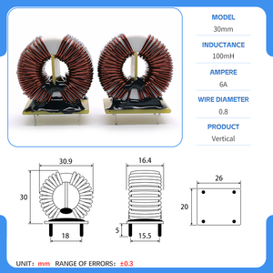 حلقة مغناطيسية غير متبلرة 100 مللي ساعة حلقة تيار عالية التردد محث نانوكريستالين محث وضع مشترك مع قاعدة - Product Image 2