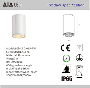 Xi lanh IP65 không thấm nước Dali <span class=keywords><strong>Dimmable</strong></span> bên ngoài 15W dẫn xuống ánh sáng bên ngoài khách sạn nhà biệt thự xuống ánh sáng trang trí - Product Image 6