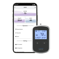 Détecteur de monoxyde de carbone 3-en-1, détecteur de CO compact avec alarme, détecteur de température et d'humidité pour camping-car, camping et voyage