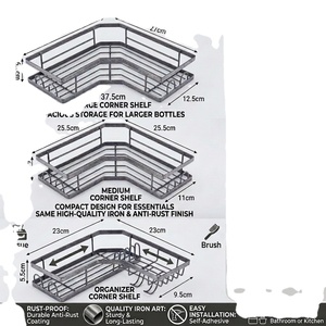 Estante Esquinero de Hierro de 2 Niveles, Antioxidante, para Baño y Cocina, Organizador que Ahorra Espacio - Product Image 1
