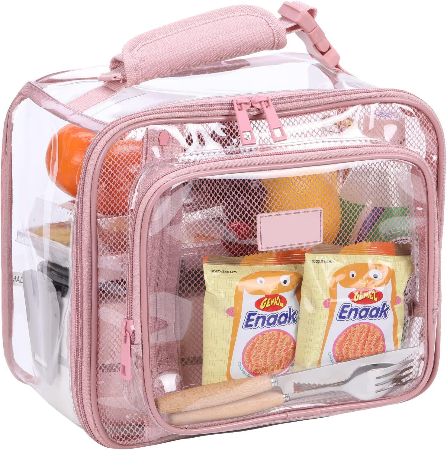 Women's Luxury Fashion Lunch Bag 15L Clear Transparent PVC Polyester Waterproof Food Bags with Solar Panel-for Mommy Baby Ladies