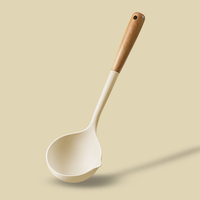 Ensemble de 8 ustensiles de cuisine en silicone avec manche en bois, résistants à la chaleur, adaptés aux aliments, compatibles lave-vaisselle, antiadhésifs, gadgets de cuisine