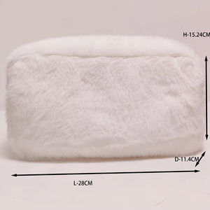 Organizzatore per Articoli da Toeletta Invernale Personalizzato per Donne, Pochette da Viaggio con Cerniera in Peluche, Borsa per il Trucco in Pelliccia <span class=keywords><strong>Cosmica</strong></span>, Ampia Borsa Portaoggetti Accogliente - Product Image 5