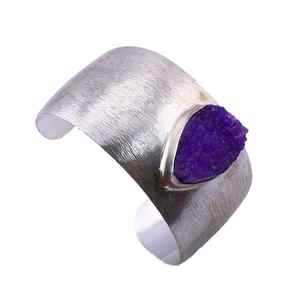 กำไลข้อมืออเมทิสต์เงินสเตอร์ลิงสำหรับ925เครื่องประดับแฟชั่นทำมือ - Product Image 1