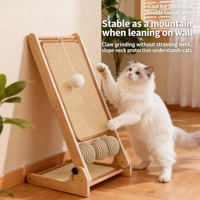 Rascador para Gatos Vertical en Forma de L Grande y Cama para Gatos Todo en Uno, Plegable, Resistente al Desgaste, Tabla de Sisal Antideslizante para Gatos