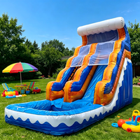 Toboggan gonflable en PVC populaire avec filet de sécurité pour enfants pour usage extérieur et intérieur pour entreprise de location avec piscine