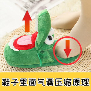 Pantuflas de Peluche de Cocodrilo Divertidas y Populares con Movimiento de Mordida, Antideslizantes, para Uso en Interiores del Hogar - Product Image 4