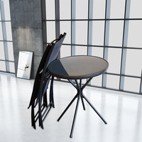 Kunden spezifischer klappbarer Stoffs tuhl aus gehärtetem Glas Outdoor Home Minimalist Leisure Table Chair Set