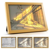 Éclairage LED Peinture Décoration Cadre Photo Lumineux Lampe de Table 3 Modes Peintures Lumineuses Veilleuses