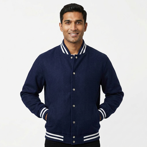 Wholesale Clush Customized High Quality Unisex Varsity Jacket Full Sleeves Solid Color Hooded Slim Fit Waterproof Winter Front - Product Image 1