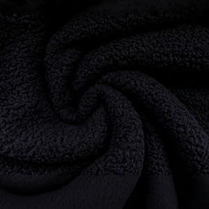 Tissu en molleton noir tricoté 100% polyester, poids moyen, tissu polaire sherpa en polyester noir, doux, anti-bouloches, séchage rapide pour le sport - Product Image 2