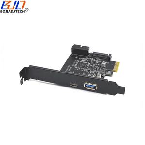 5Gbps USB <span class=keywords><strong>3.2</strong></span> Type-C & Type-A コネクタから PCI-E 1X 拡張ライザー カードへ、SATA 15ピン電源 + 19PIN ソケット付き - Product Image 2