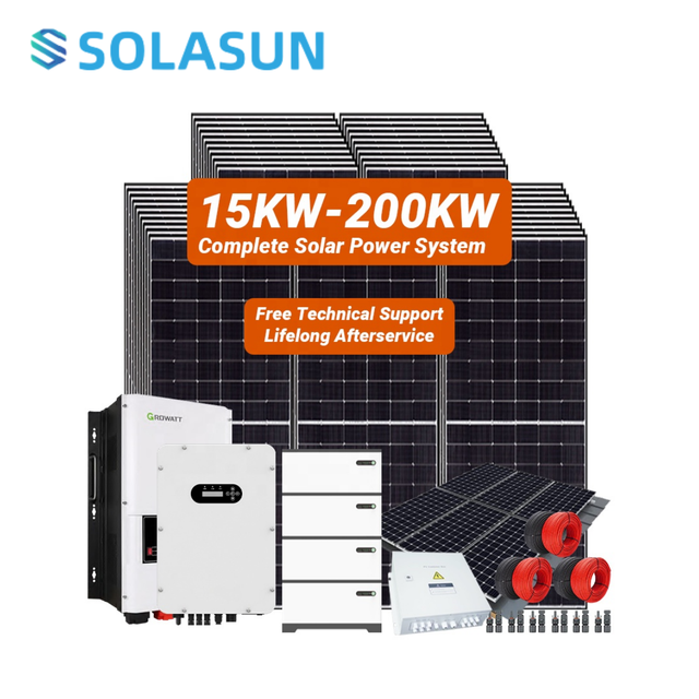 15kW Home Module Kit 10kW 12kW 10kVA Panel Set 20kW On-Grid Solar Energy System with MPPT Controller for Outdoor Use