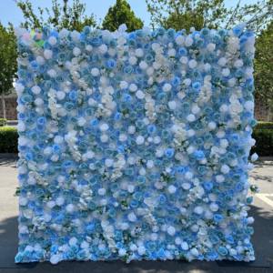 Nuevo estilo mixto Arco Iris Color 5D Roll Up tela Base Ombre boda Floral telón de fondo decoración seda Artificial Panel flor pared - Product Image 5