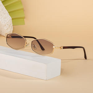 Gafas de Sol Metálicas para Mujer Wf 5G302, Lentes de PC con Protección UV400 Clase 2, Montura Negra, Estilo Europeo, Protección Solar para Exteriores - Product Image 2