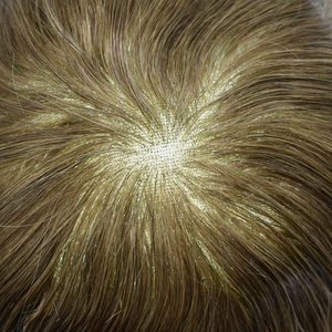 Sistema de Reemplazo Capilar XC HAIR para Hombres, con Base de Seda, <span class=keywords><strong>Cabello</strong></span> Virgen Indio, 110% de Densidad, Prótesis Capilar Transparente de Poliuretano - Product Image 3