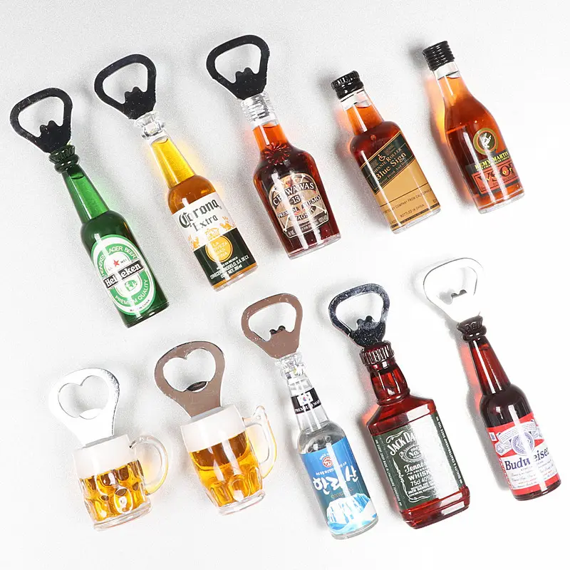 Ouvre-bouteille cadeaux en gros Souvenir aimants pour réfrigérateur ouvre-bouteille créatif réfrigérateur décoration PVC ouvre-bouteille de bière