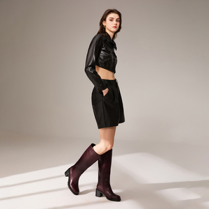 WETKISS Vente en <span class=keywords><strong>gros</strong></span> OEM <span class=keywords><strong>Bottes</strong></span> au genou à mollet épais Talon carré <span class=keywords><strong>Bottes</strong></span> Box pour femmes Chaussures Western <span class=keywords><strong>Bottes</strong></span> d'équitation à hauteur du genou - Product Image 6