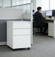 Meubles de rangement en métal blanc sur pieds, armoires de classement mobiles, meubles de rangement simples en acier, armoire de bureau avec tiroirs, armoire de classement