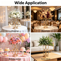 Großhandel Luxuriöse Goldene Hohe Hochzeitstisch-Mittelstücke Metall-Blumenvasenständer für Hochzeitsempfang-Dekoration