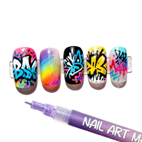 Stylo de Nail Art Graffiti de Haute Qualité, Imperméable, Double Pointe Effaçable, pour Dessin, Peinture, Liner, Pinceau, DIY, Motifs Floraux, Lignes et Détails sur Papier