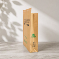 Sac en papier kraft écologique résistant aux déchirures pour le commerce électronique, pochette d'expédition imperméable grande capacité avec poignée plate